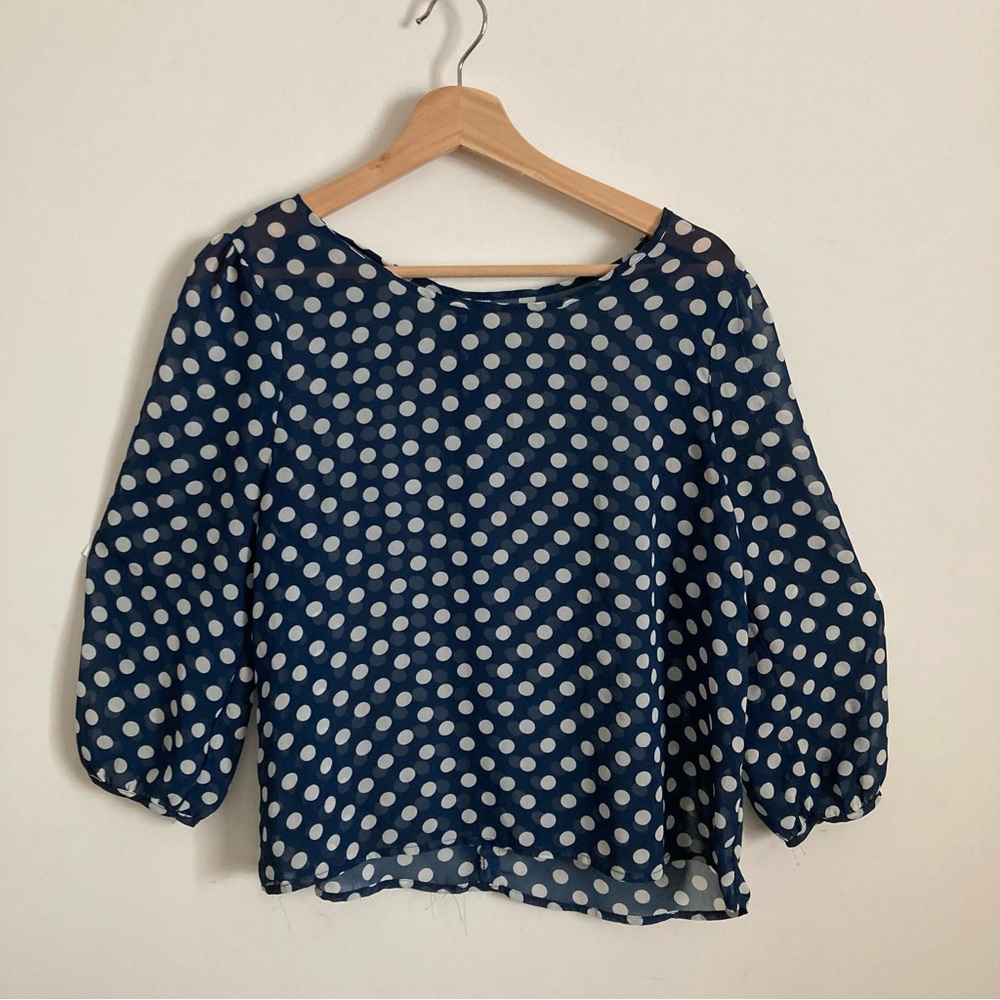 Sheer Polka Dot Top, Size M